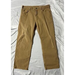 Orvis Mens Five Pocket Canvas Pants Tan Khaki Straight Leg Cotton Twill 36x30